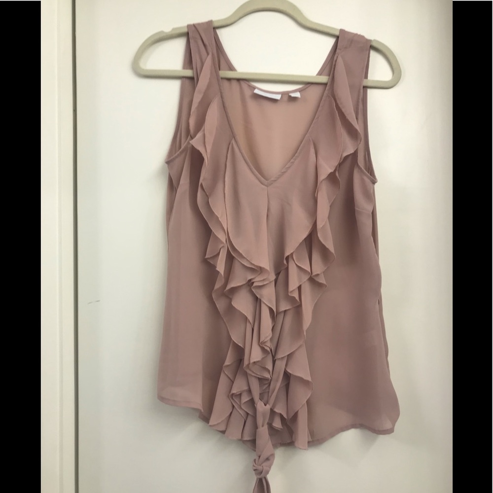 NY & Co. Blush Ruffle Blouse